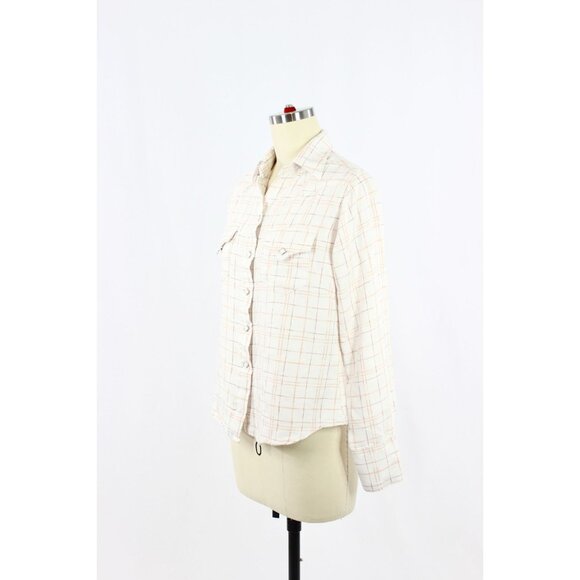Vintage 00's ROCKMOUNT Made in USA White Check Snap Front Western Shirt, Size S - Picture 4 of 13